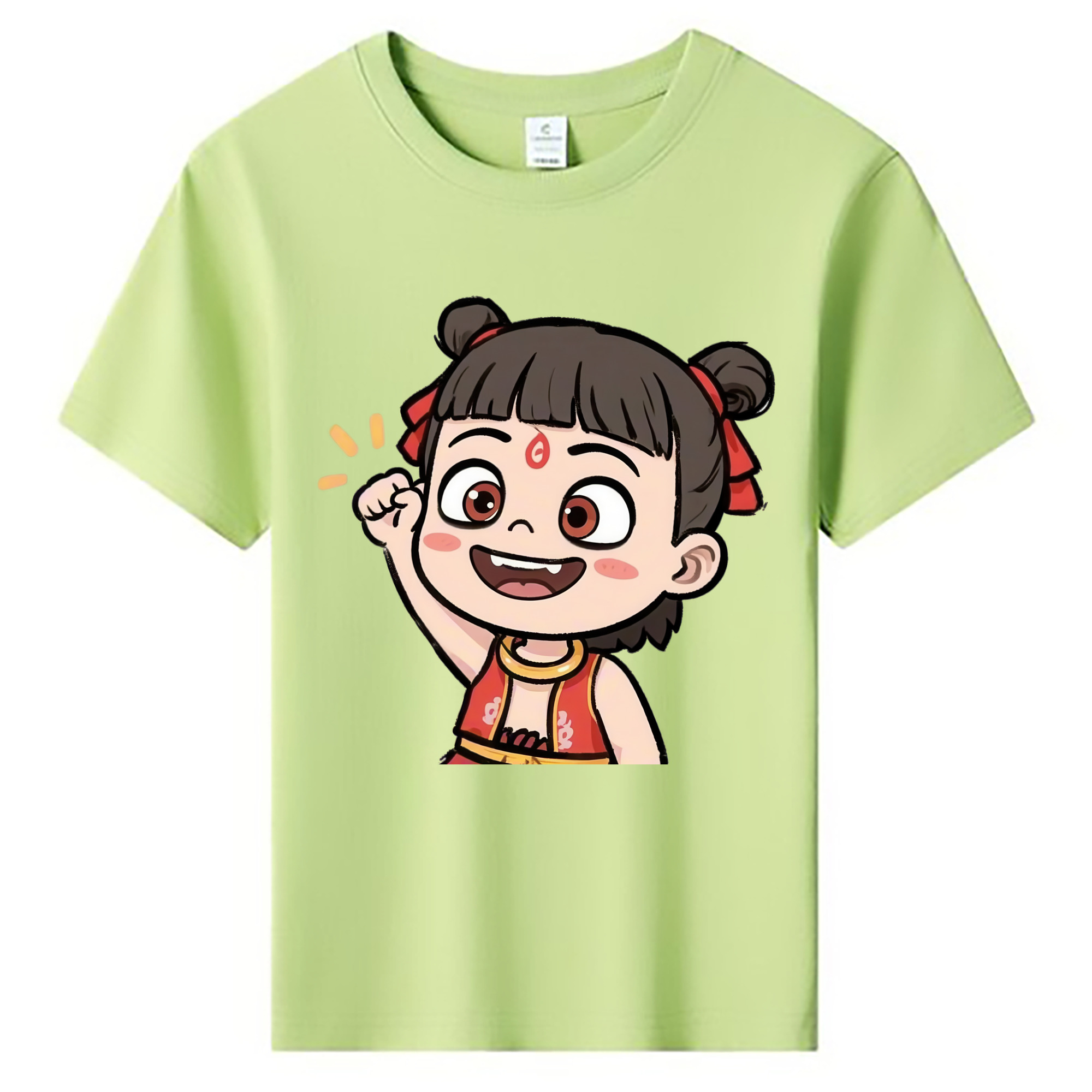 （画像用） Ne Zha 2 ナタ 魔童の大暴れ 綿100％キッズTシャツ（フロントプリント）